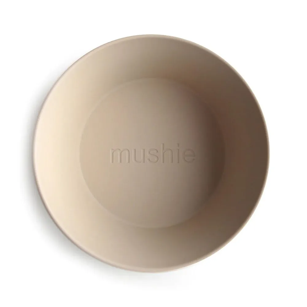 Mushie skåle til børn, runde, vaniljefarvede