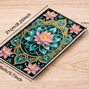 Notesbog med en smuk lotusblomst