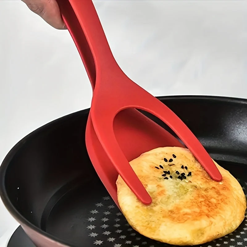 Nylon Cooking Tongs | 2--1 Spatula Combo Heat-Resistant Black