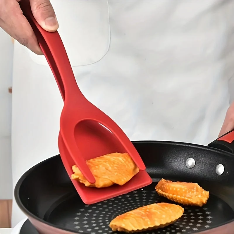 Nylon Cooking Tongs | 2--1 Spatula Combo Heat-Resistant Black