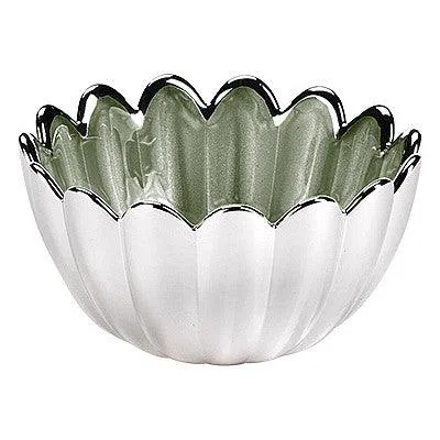 Ottaviani Margherita centerpiece 9cm H.5cm salviegrønt forsølvet glas 800365V