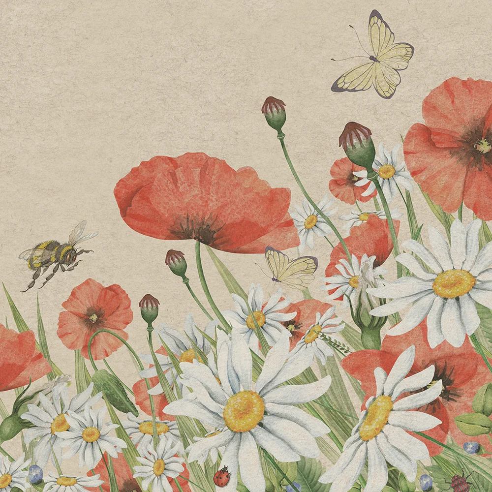 Paper+Design Luncheon Servietter (blomster valmuer)