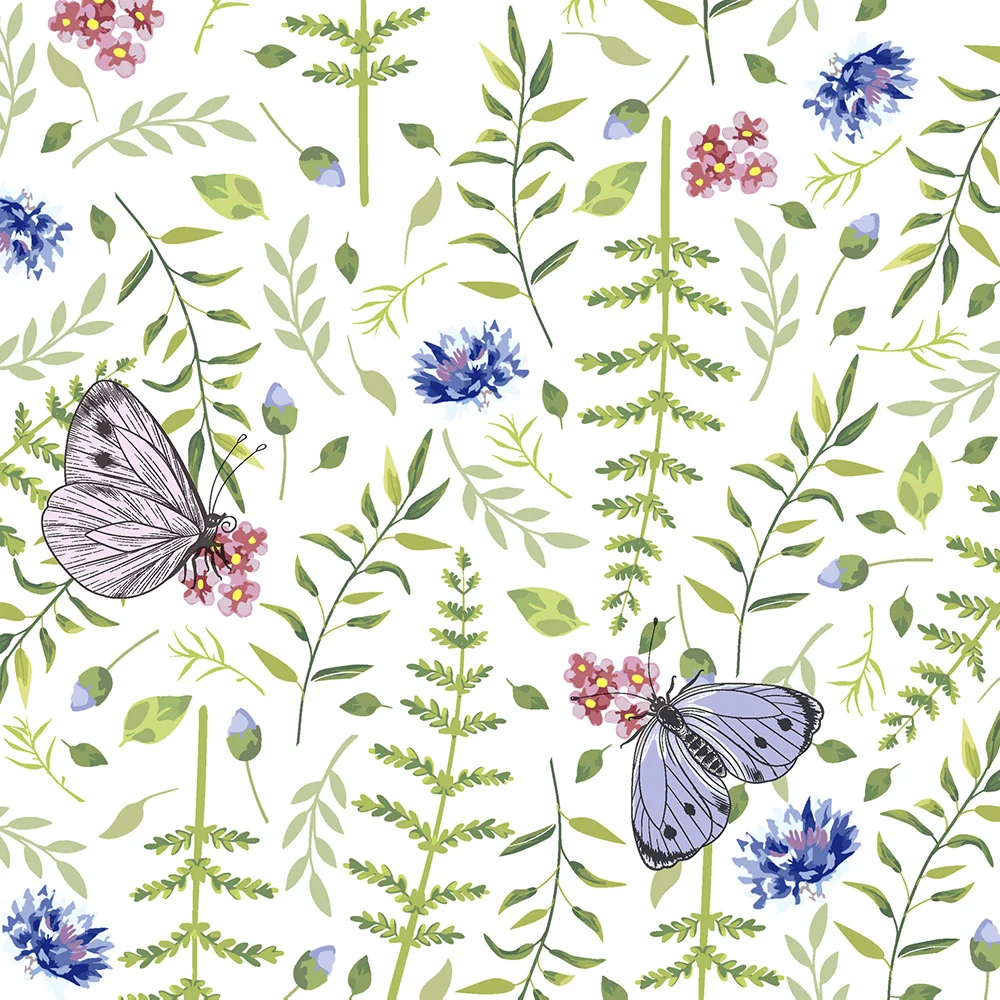 Papir+Design Luncheon Servietter (Natur Butterflies)