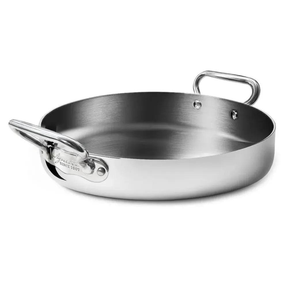 Lav omeletpande 3-PLY med to håndtag i rustfrit stål. Diameter 32 cm. Pentole Agnelli