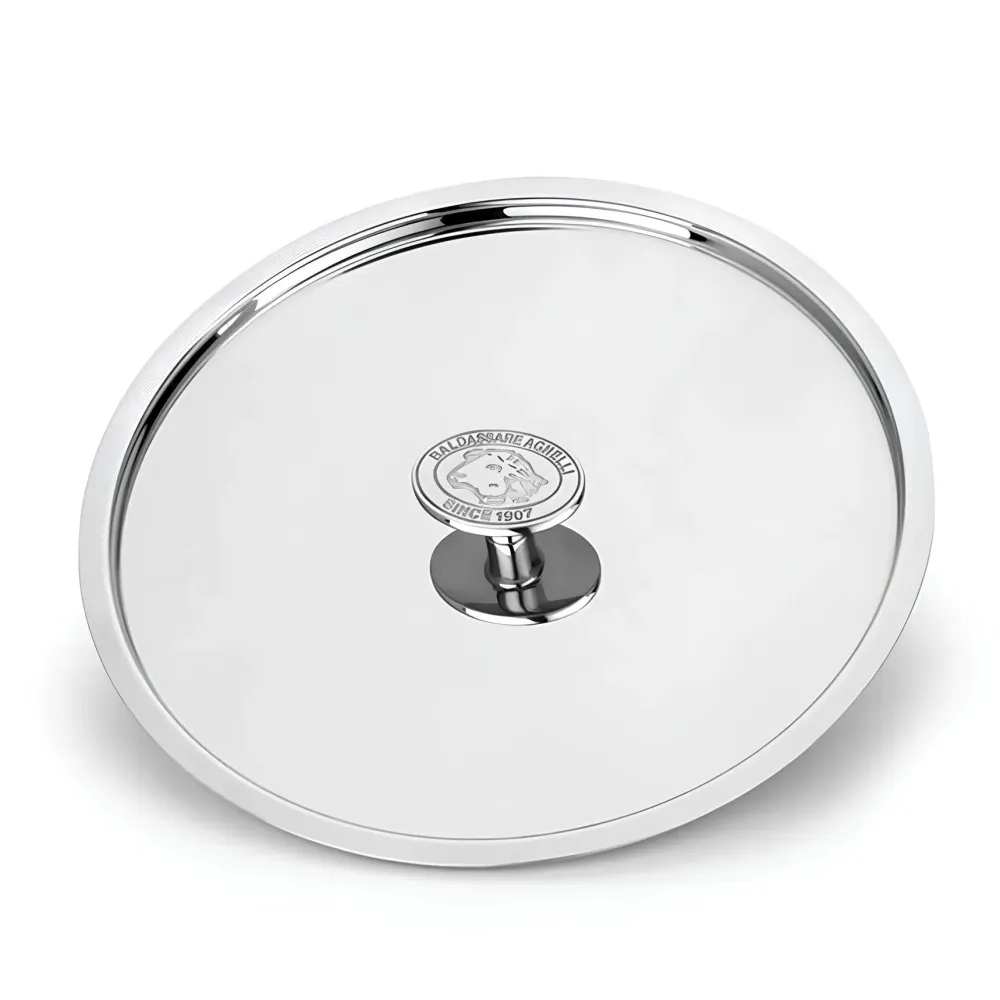 Låg i poleret rustfrit stål. Diameter 16 cm / 20 cm / 24 cm / 28 cm. Pentole Agnelli