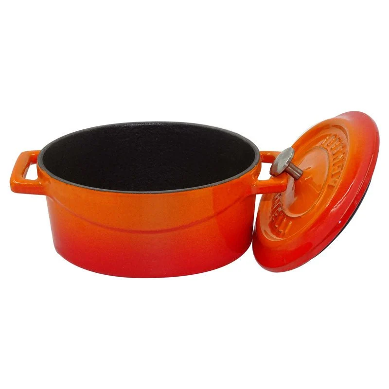 Stor oval emaljeret støbejernsgryde med låg. Diameter 29x22 cm. Pentole Agnelli