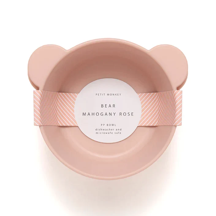 Petit Monkey Babyskål 2 stk. Lyserød bamse