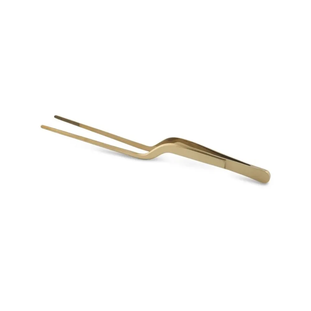 Pincet i titanium, gylden, 14 cm