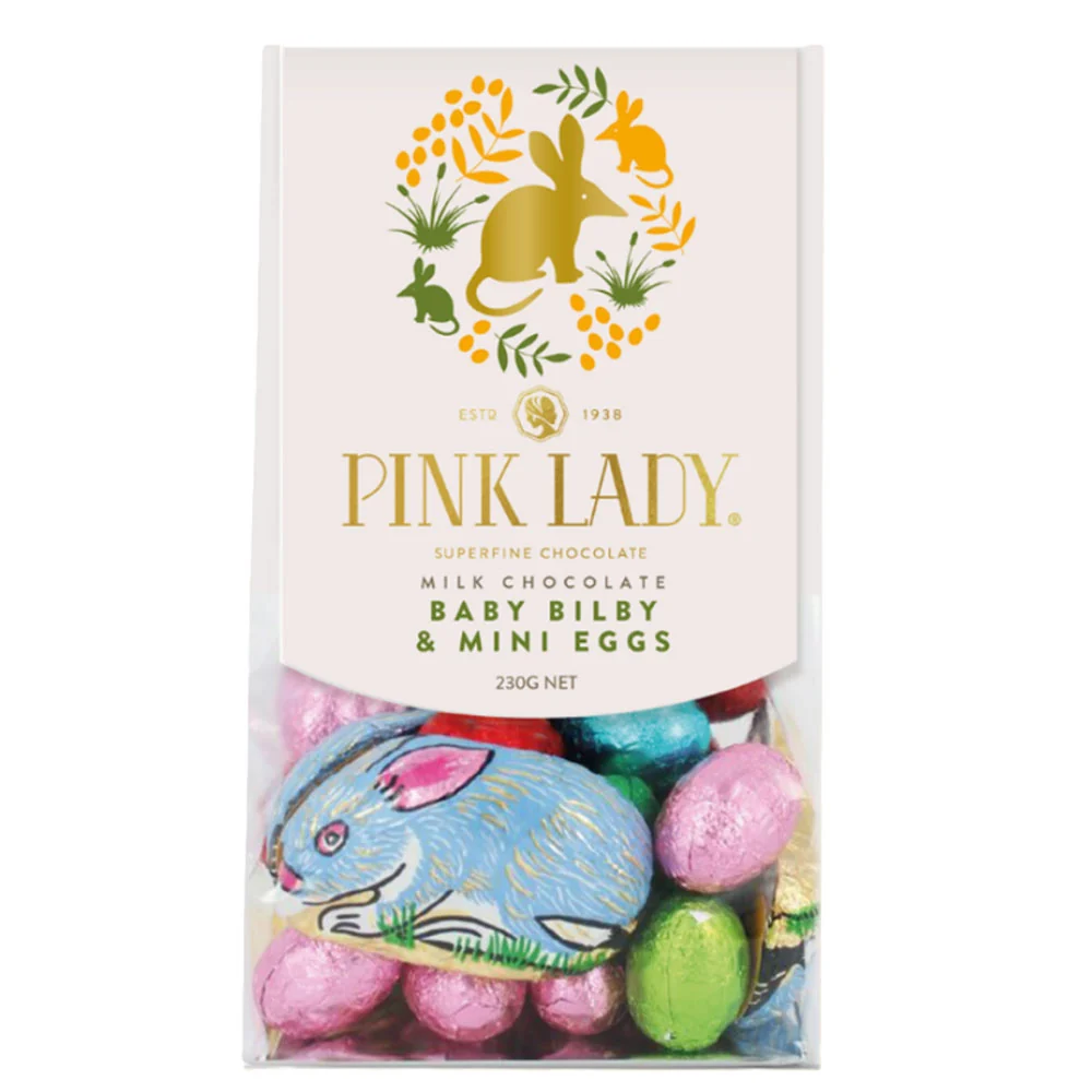 Pink Lady Baby Bilby og Mini Milk Chocolate Eggs 230g