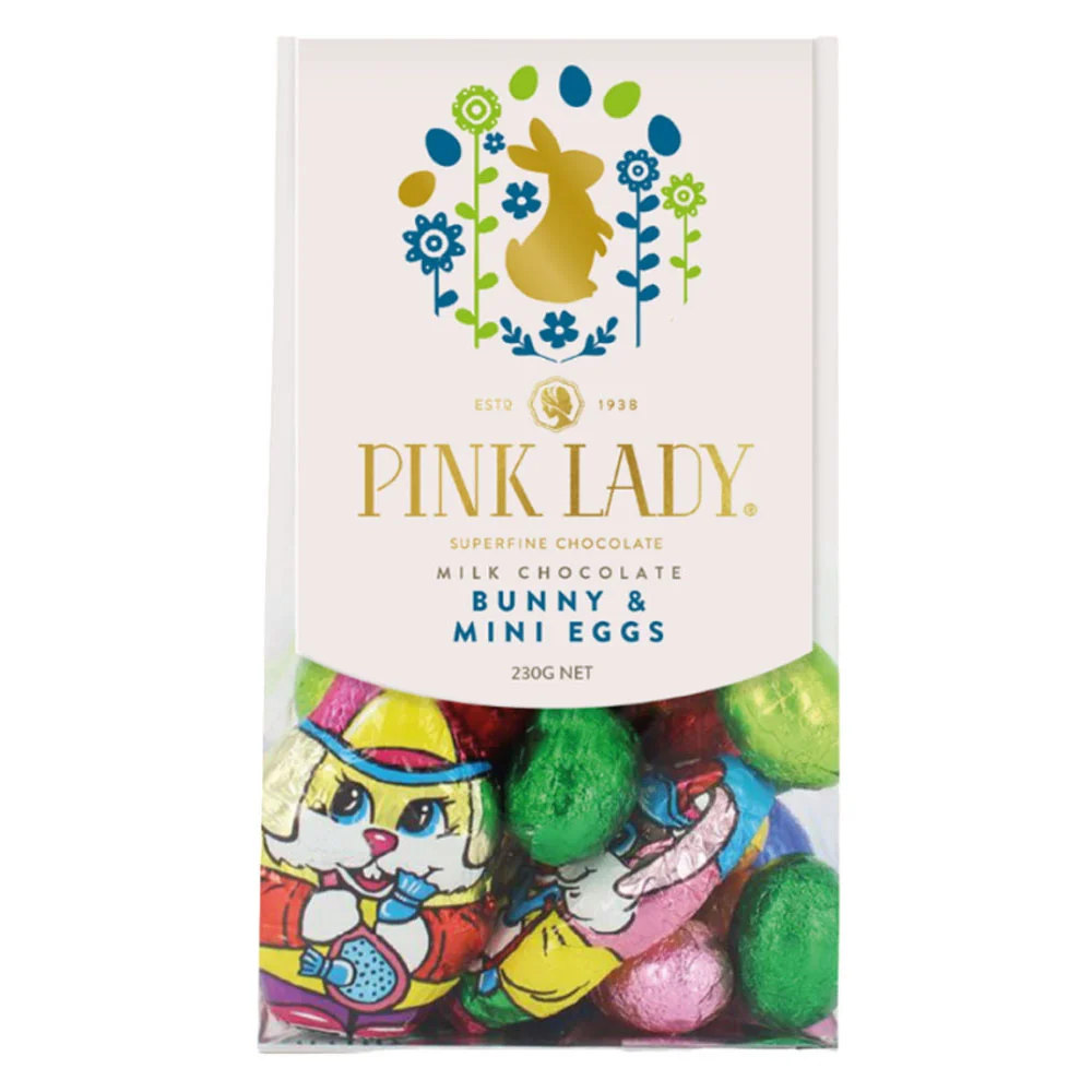 Pink Lady Mini Bunnies og Mini Milk Chocolate Eggs 230g