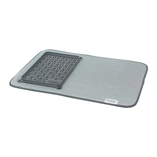 Polder Microfibre Mat m/ glasbakke 56x38cm (grå)