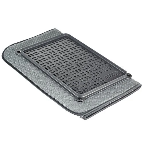 Polder Microfibre Mat m/ glasbakke 56x38cm (grå)