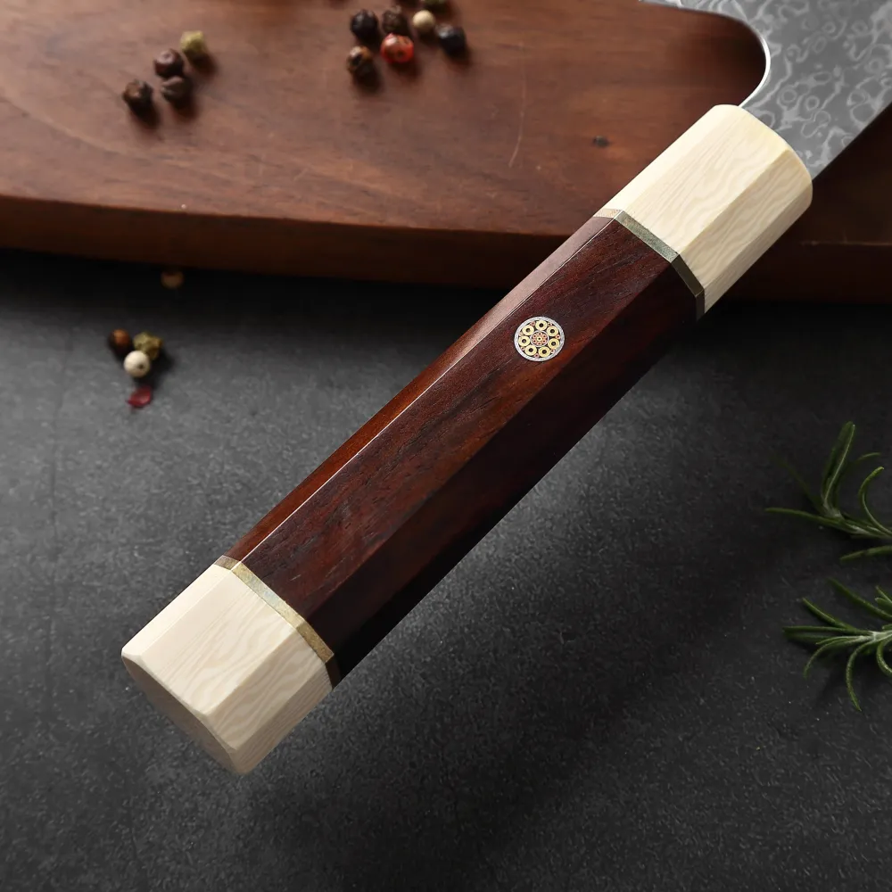 Professionel Kiritsuke kniv C13, Damaskus stål 67 lag