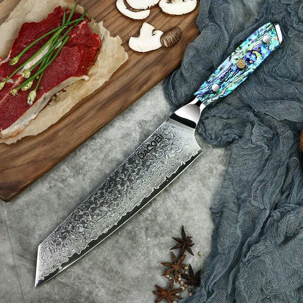 Professionel Kiritsuke kniv C24, Damaskus stål 67 lag