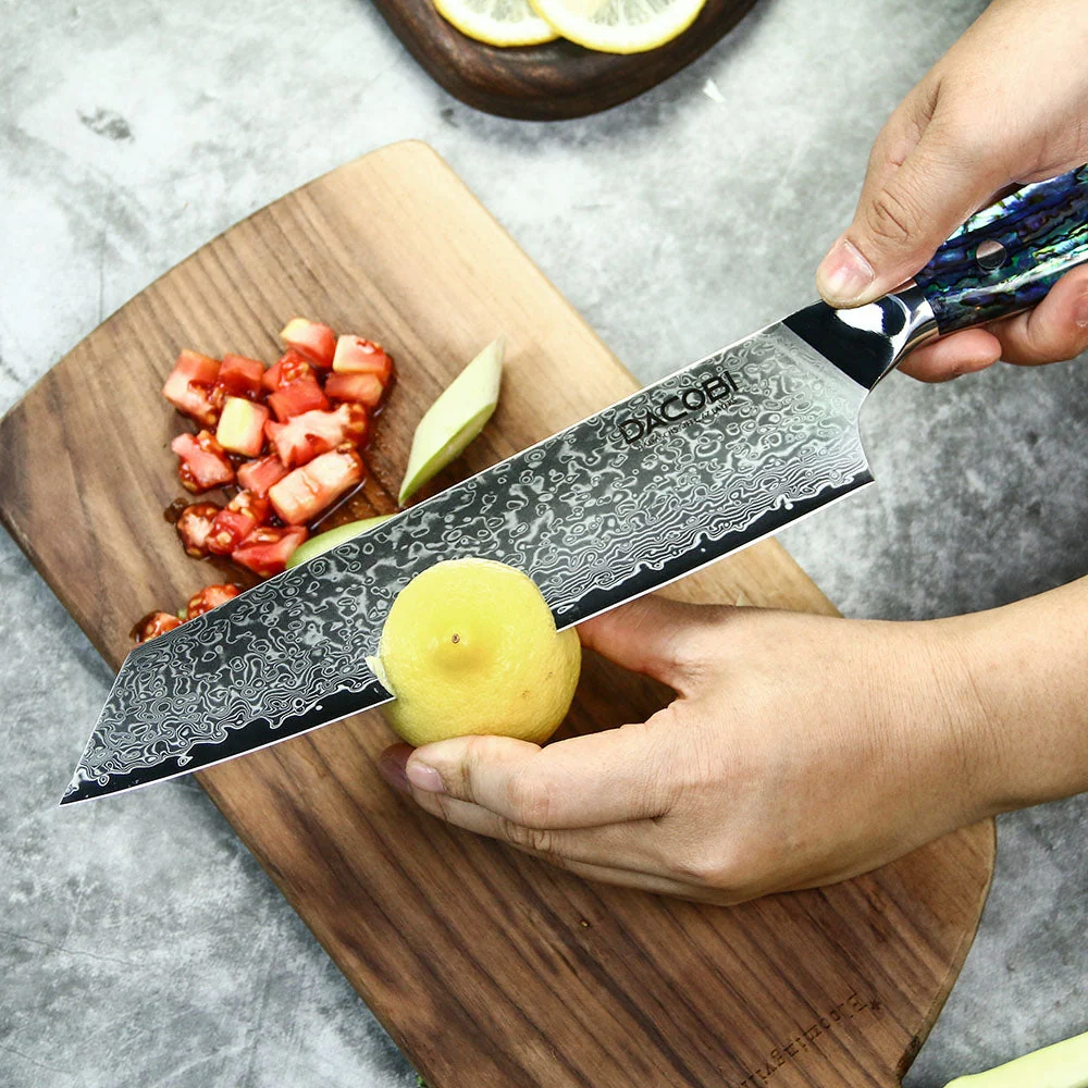 Professionel Kiritsuke kniv C24, Damaskus stål 67 lag