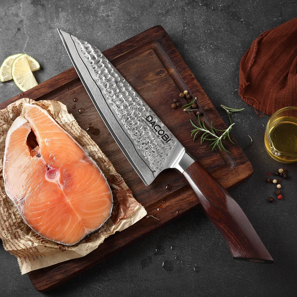 Professionel Kiritsuke kniv C30, Damaskus stål 49 lag