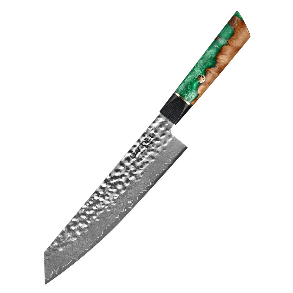 Professionel Kiritsuke kniv C48, Damaskus stål 67 lag