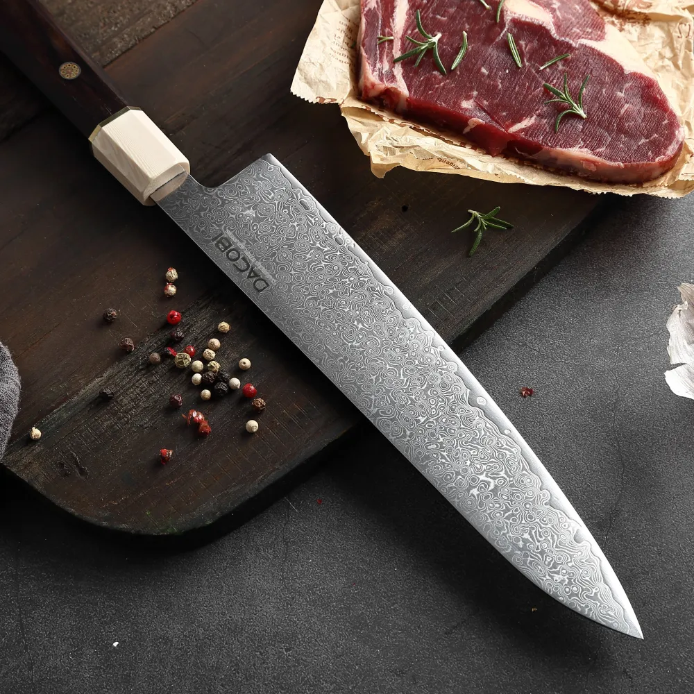 Professionel kokkekniv C11, Damaskus stål 67 lag