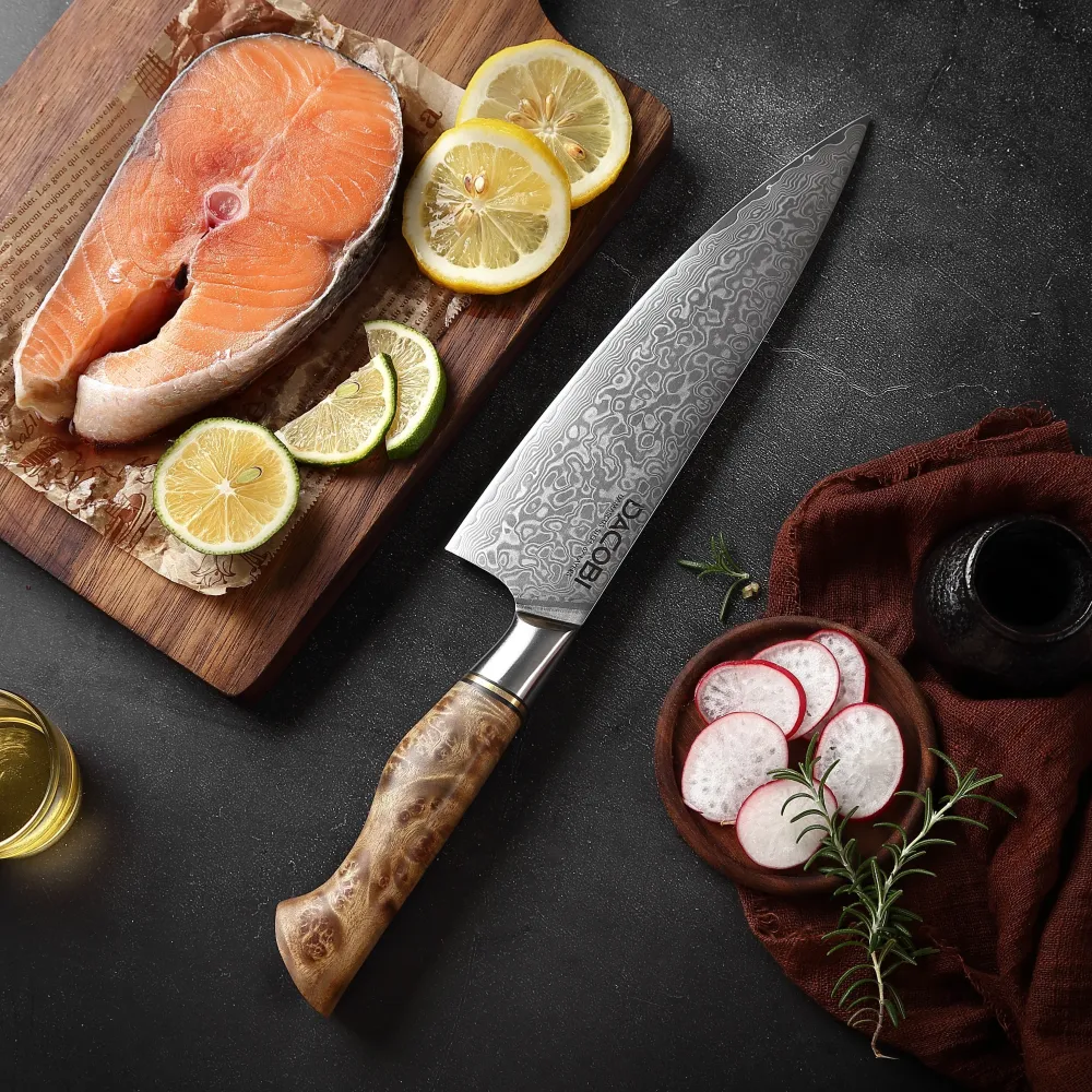Professionel kokkekniv C35, Damaskus stål 67 lag