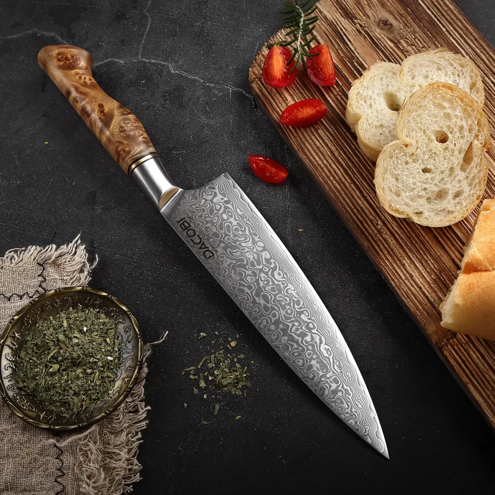 Professionel kokkekniv C35, Damaskus stål 67 lag