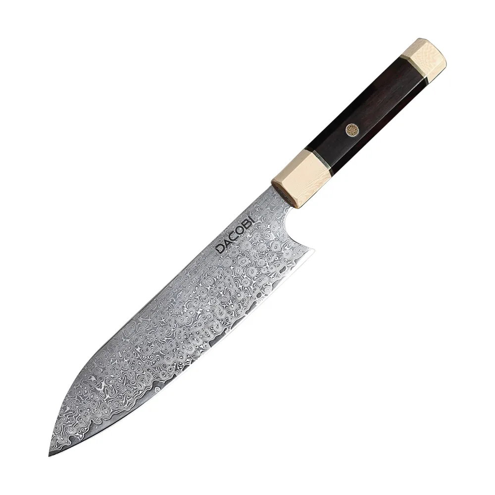 Professionel Santoku kniv C12, Damaskus stål 67 lag