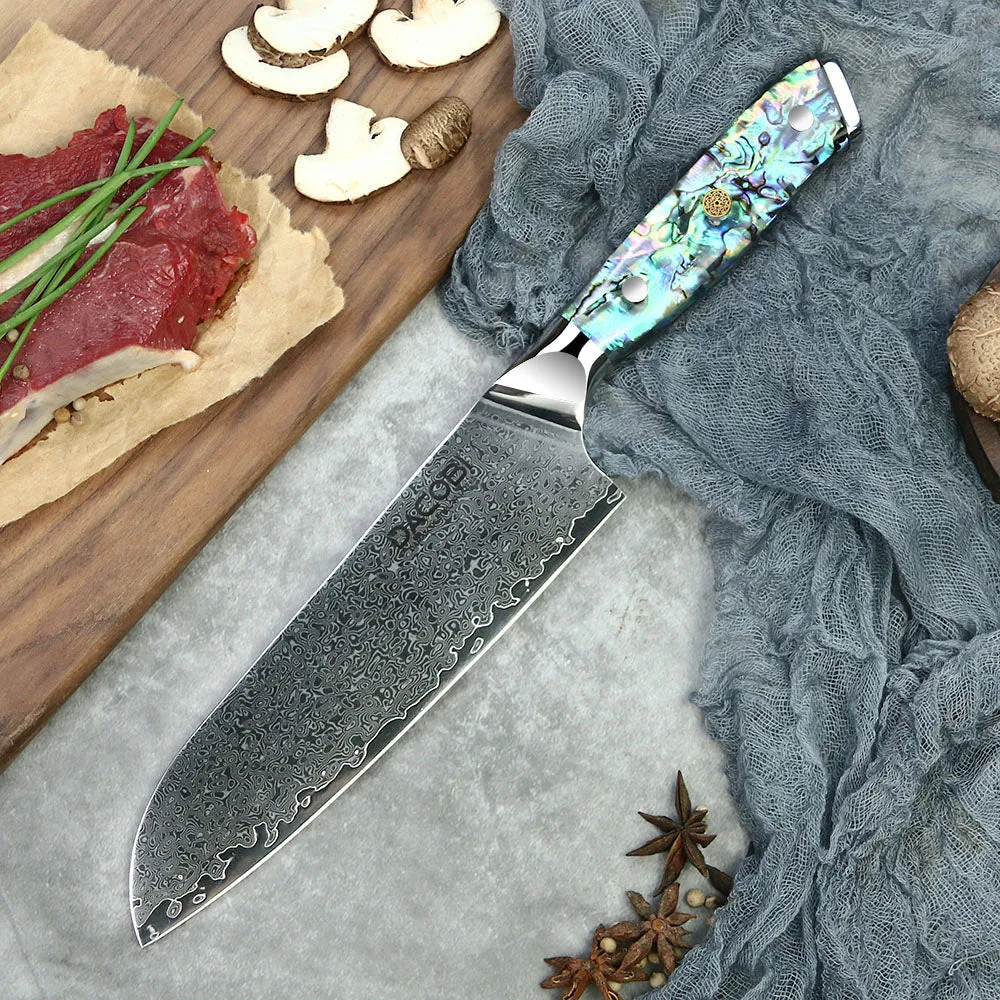 Professionel Santoku kniv C23, Damaskus stål 67 lag