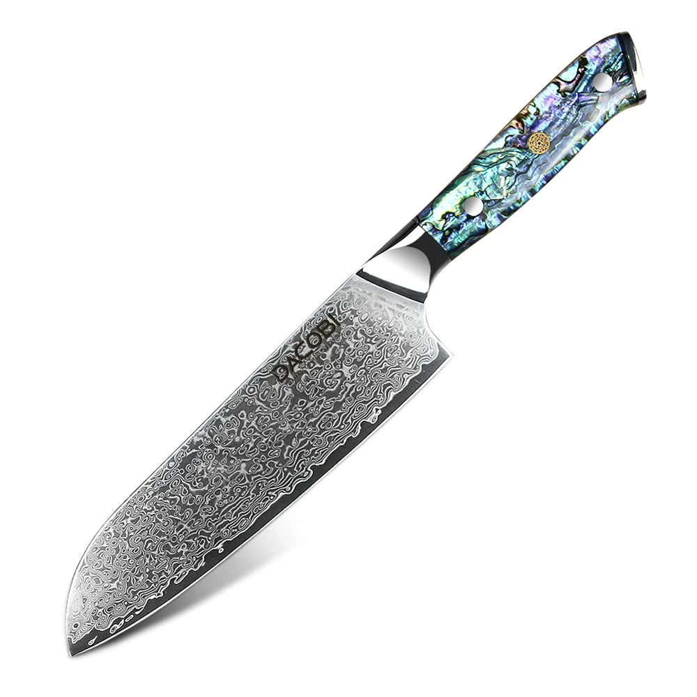 Professionel Santoku kniv C23, Damaskus stål 67 lag