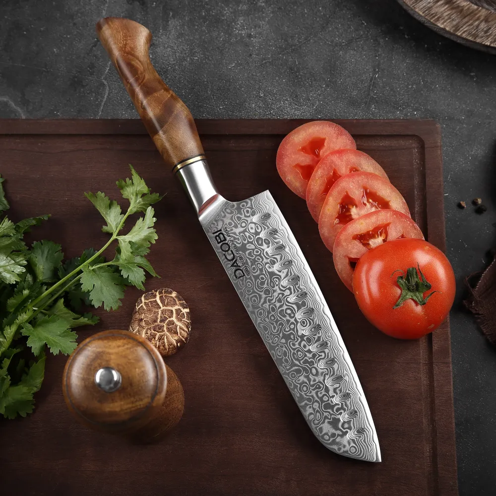 Professionel Santoku kniv C33, Damaskus stål 67 lag