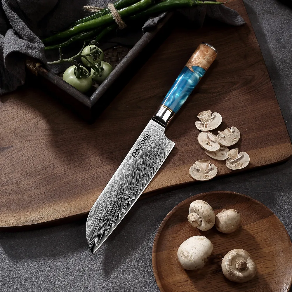 Professionel Santoku kniv C3, Damaskus stål 67 lag