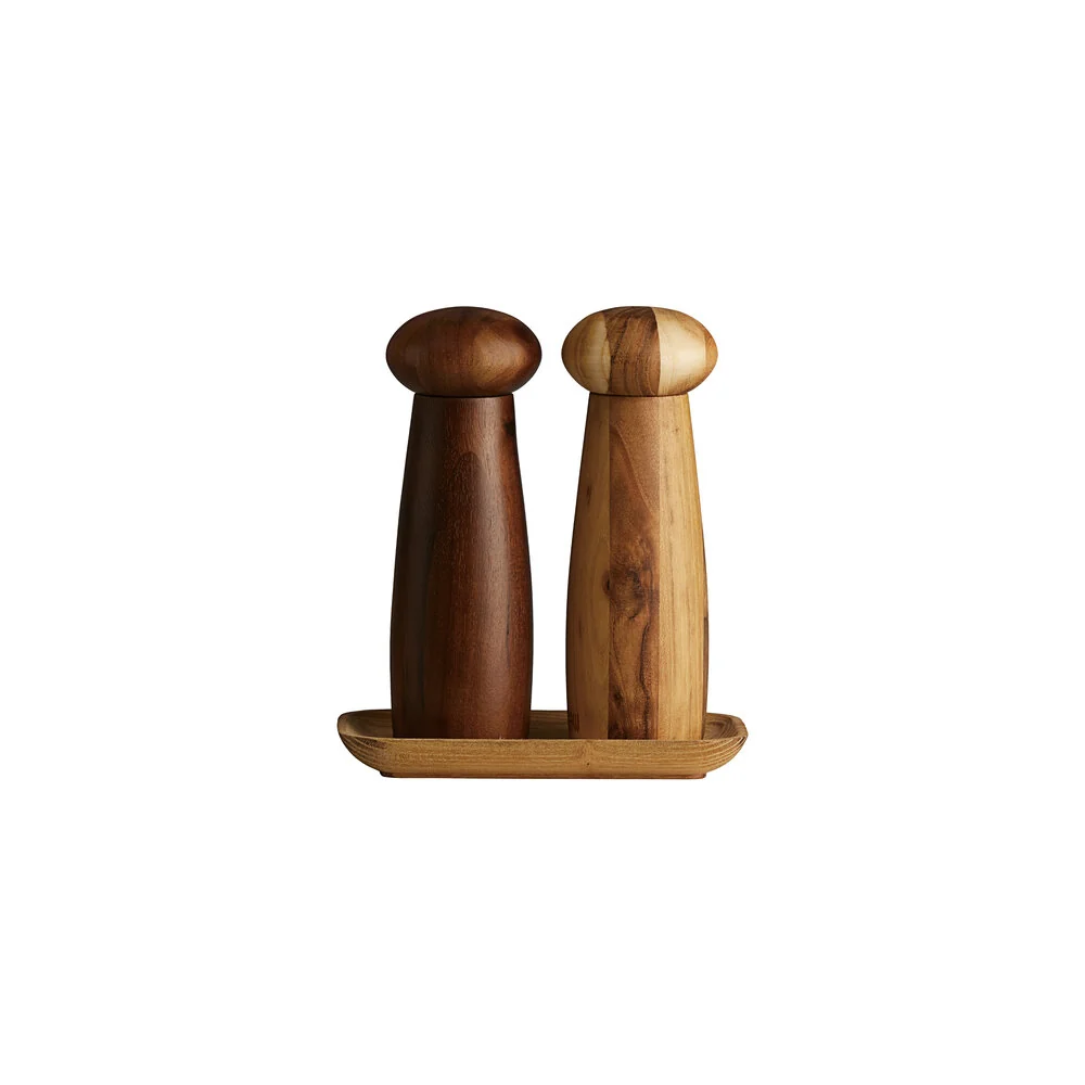 RAW kværnesæt, teak/acacie - 3 dele.