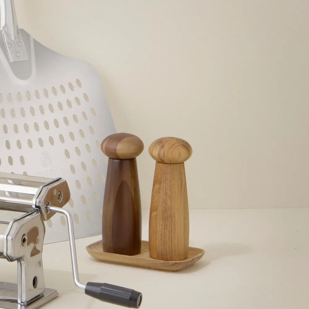 RAW kværnesæt, teak/acacie - 3 dele.