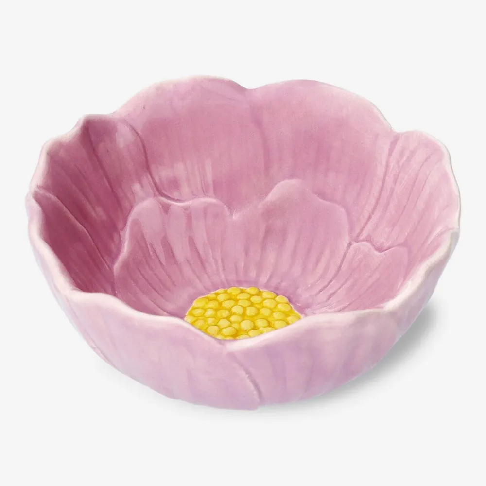 Rødbrun blomsterskål - Medium