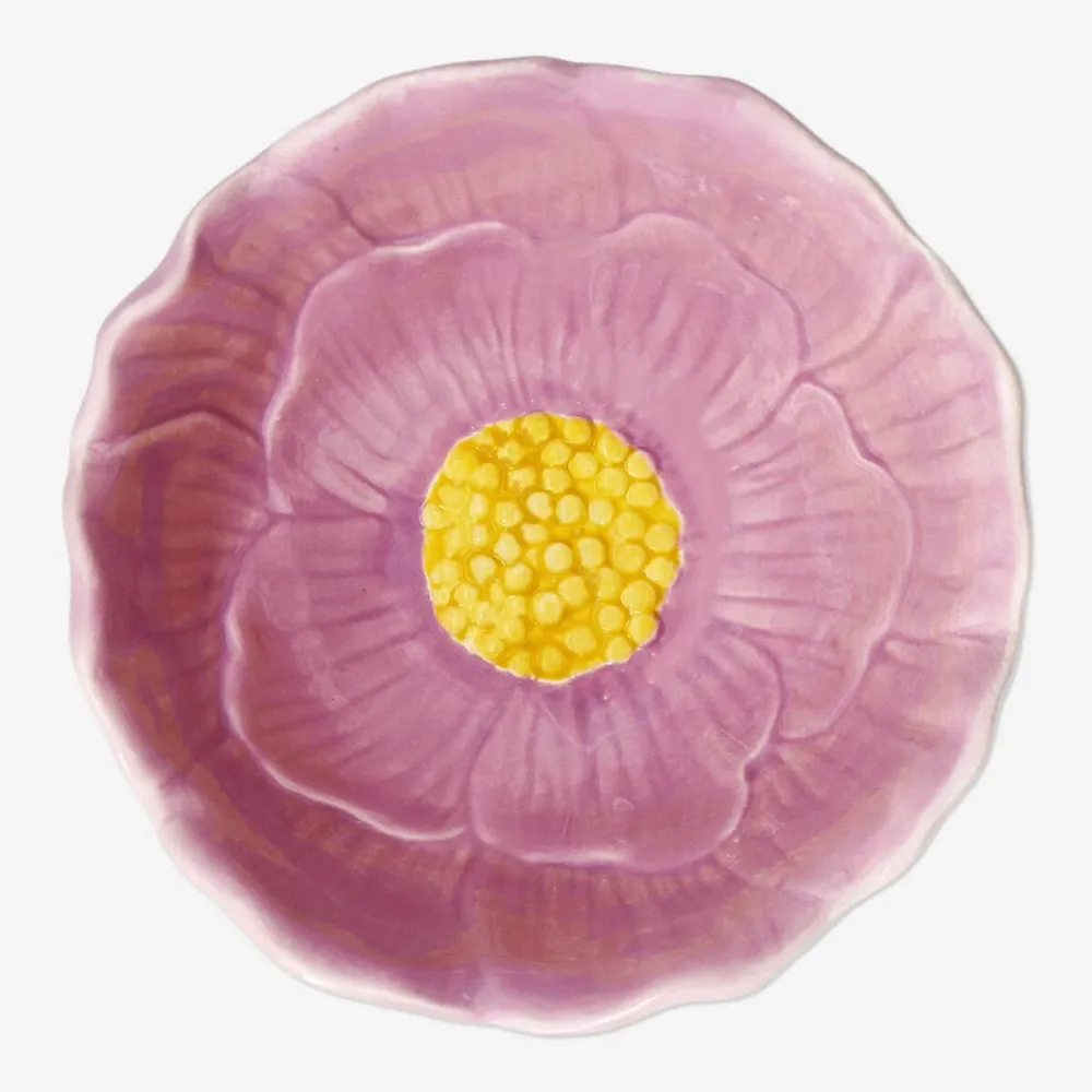 Rødbrun blomsterskål - Medium
