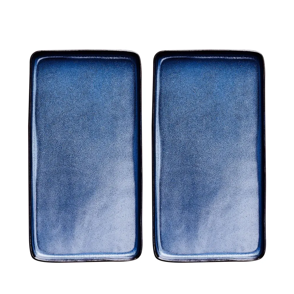 Rektangulær fadsæt, midnight blue - 2 stk.