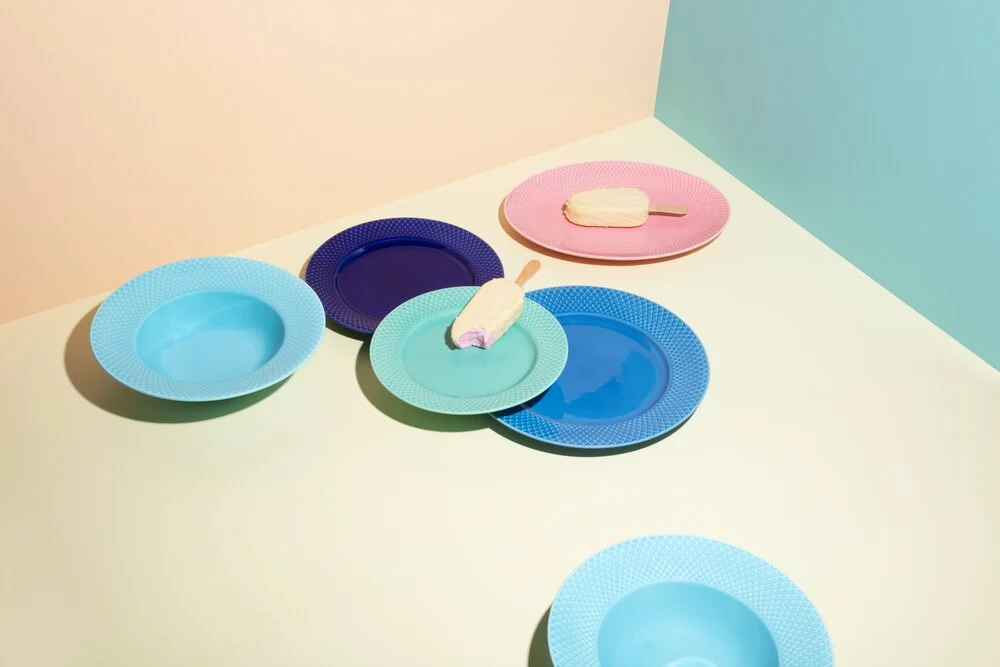 Rhombe Color frokosttallerken, mørk blå - Ø23 cm