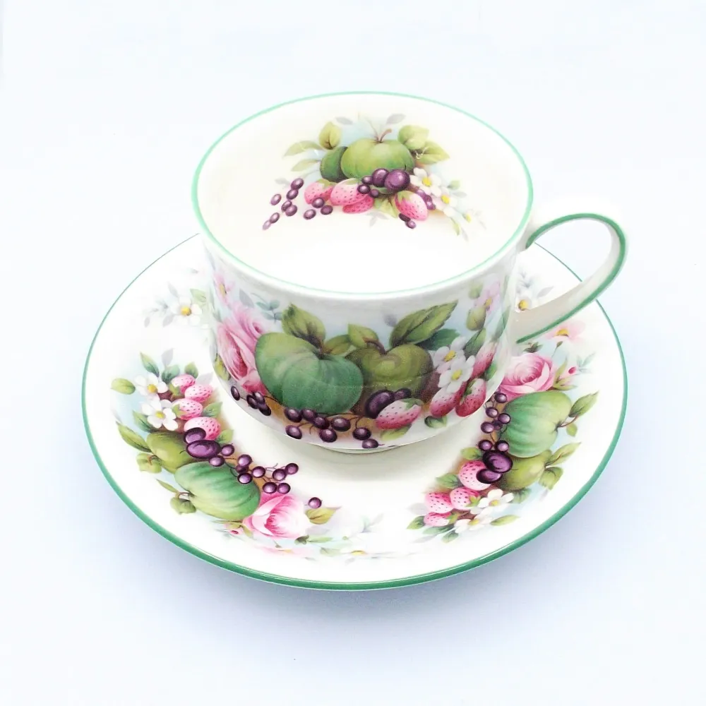 Royal Albert sæt med 6 Village Green tekopper i Bone China porcelæn /0148