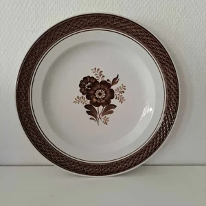 Royal Copenhagen. Brun Tranquebar, Flad tallerken 25,5 cm. 1. sort #948