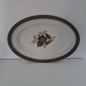 Royal Copenhagen. Brun Tranquebar, Ovalt fad 32 cm. #928