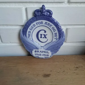 Royal Copenhagen. Mindeplatte 1918 Christian IX