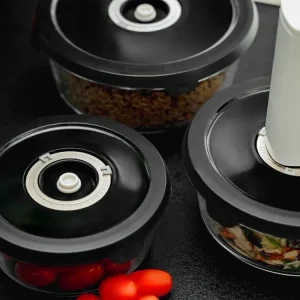 RUND VAKUUM GLASBEHOLDER – 1400ML SÆT - 4 STK