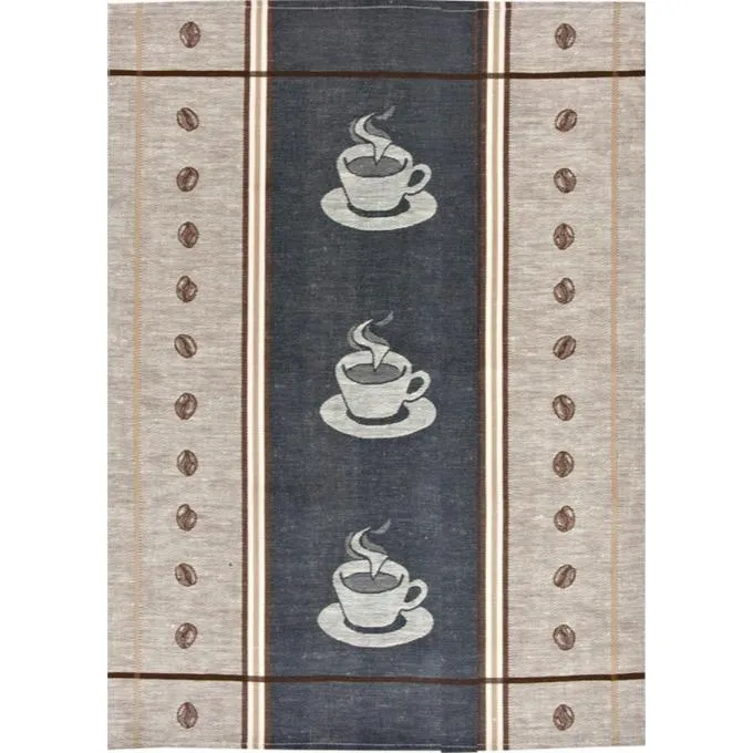 Espresso - viskestykke hør/bomuld. Rune-Jakobsen Textiles