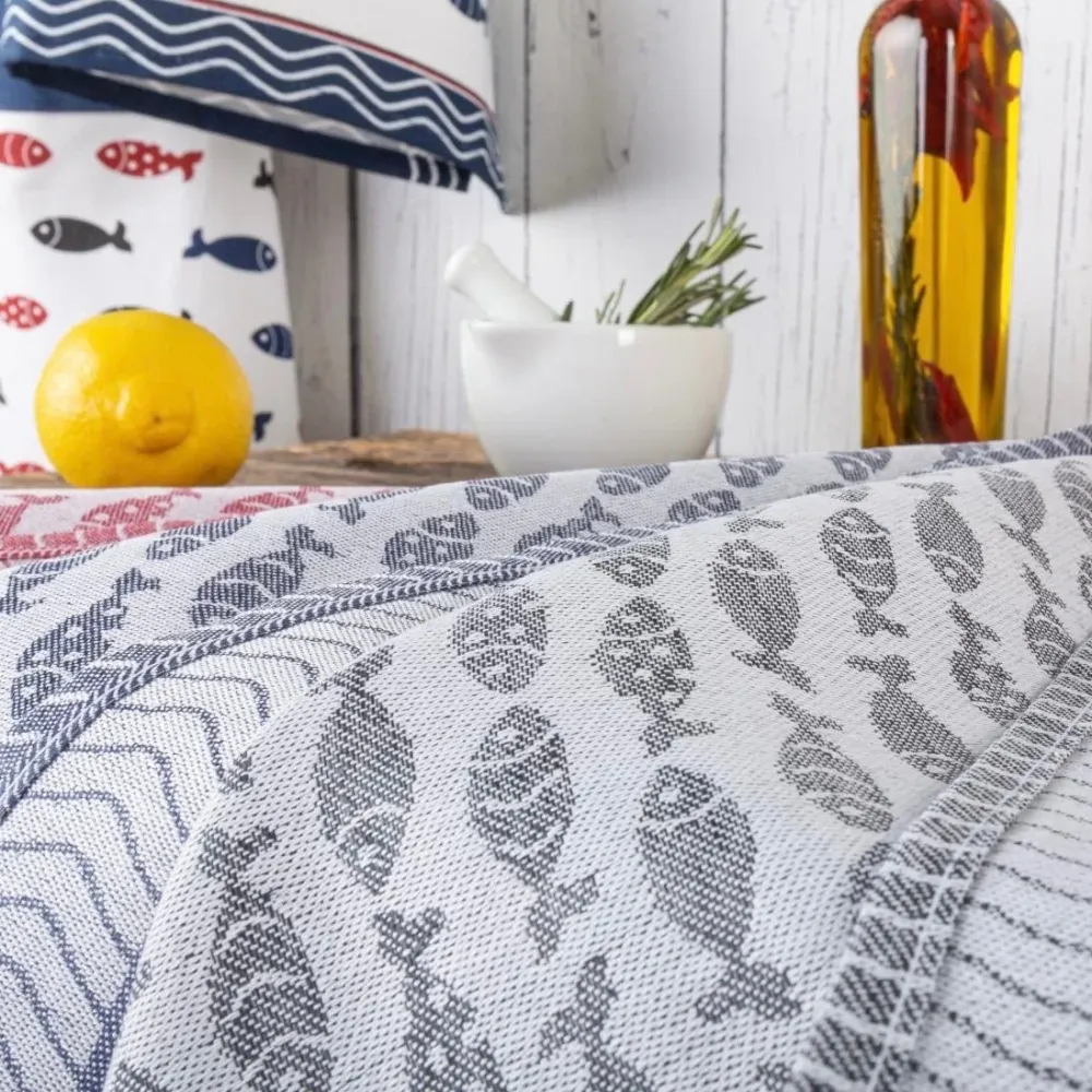 Little Fish - viskestykke i hør/bomuld. Rune-Jakobsen Textiles