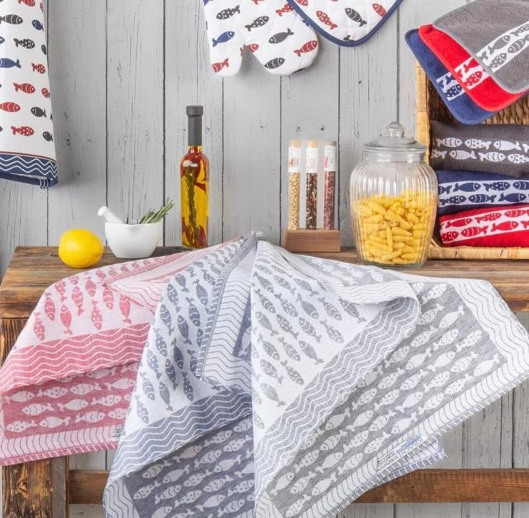 Little Fish - viskestykke i hør/bomuld. Rune-Jakobsen Textiles