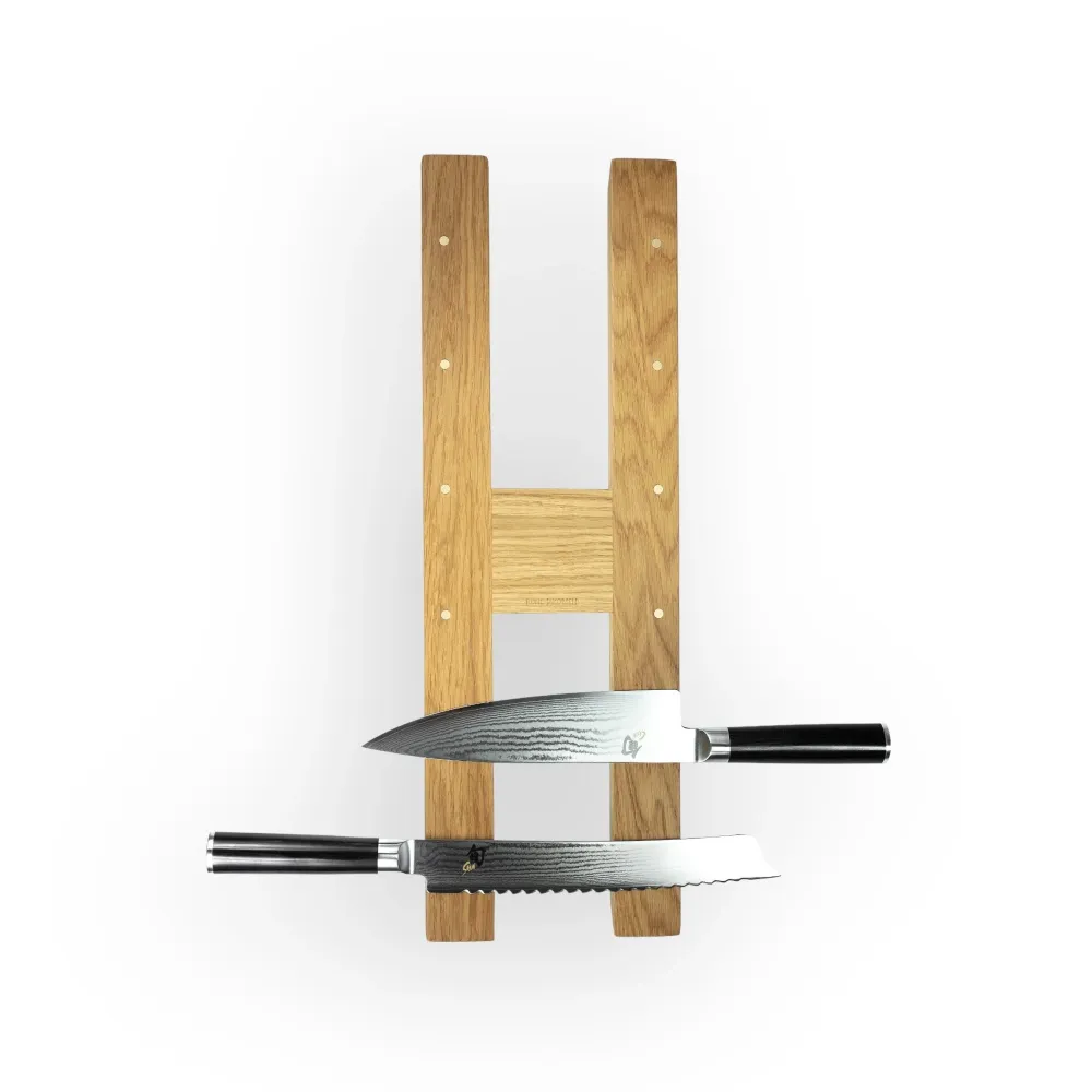 H - dobbelt knivskinne med metaldetaljer. Længder fra 40 - 70 cm. Lodret Rune-Jakobsen Woodworks