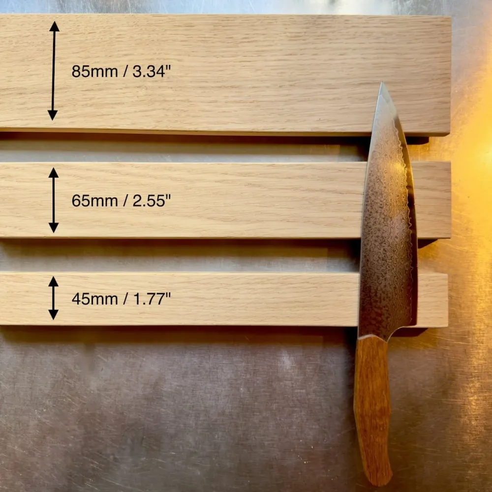 Knifeboard Standard - smal knivskinne i længder fra 20 - 120 cm og bredder fra 4,5 - 8,5 cm Rune-Jakobsen Woodworks