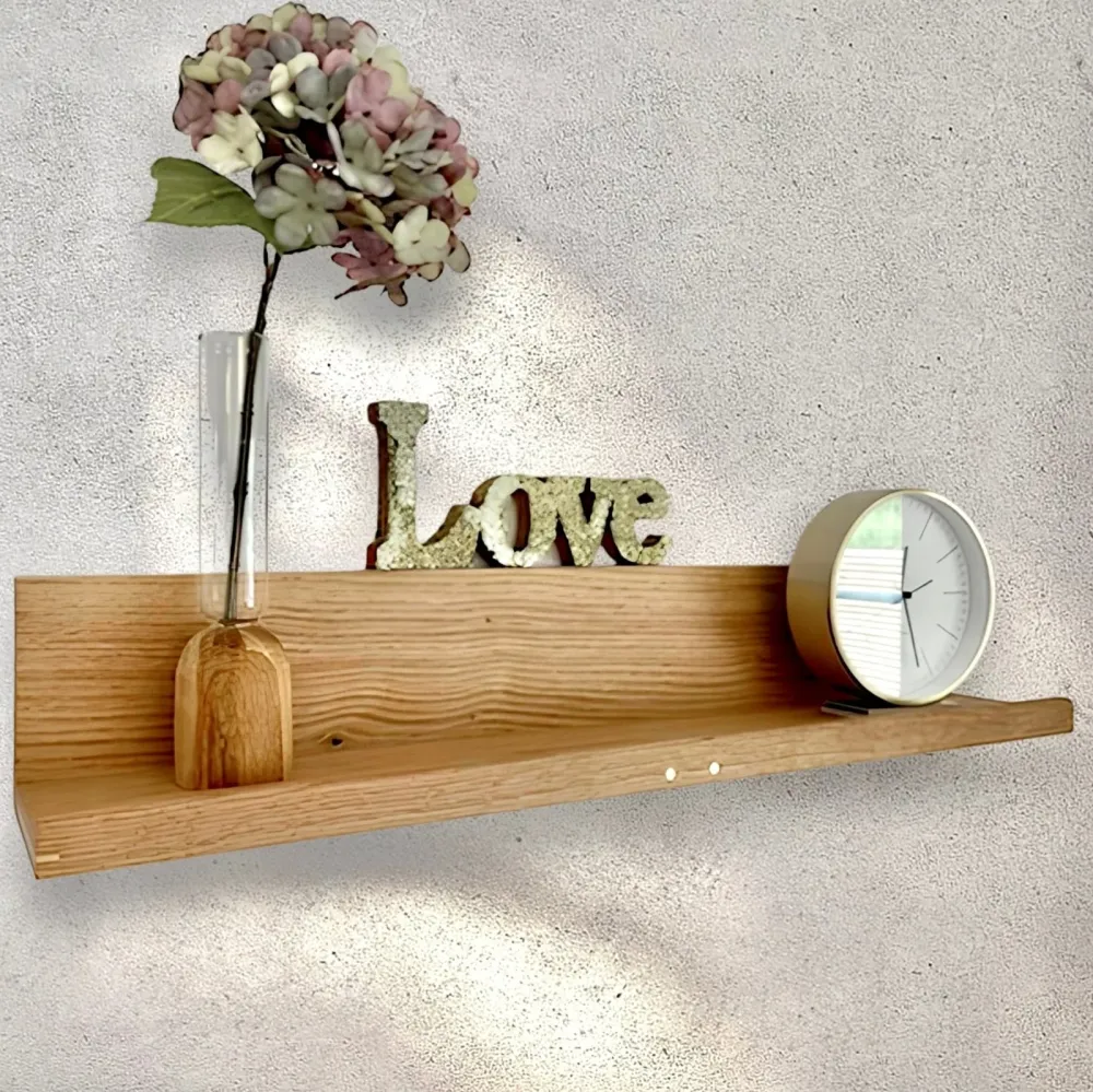 L-hylde. Hyldedybde 12 cm / 18 cm. Længde 40 - 120 cm. Rune-Jakobsen Woodworks