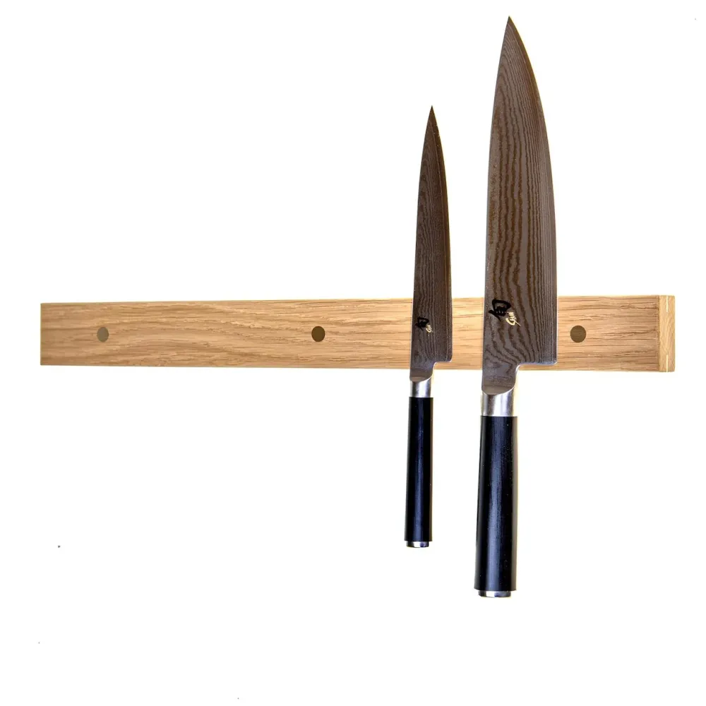 Slim and Flat Classic - smal knivmagnet med metaldetaljer. Længder fra 30 - 80 cm. Rune-Jakobsen Woodworks