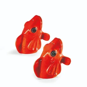 Salt- og peber dispenser, fishes dishes - rød