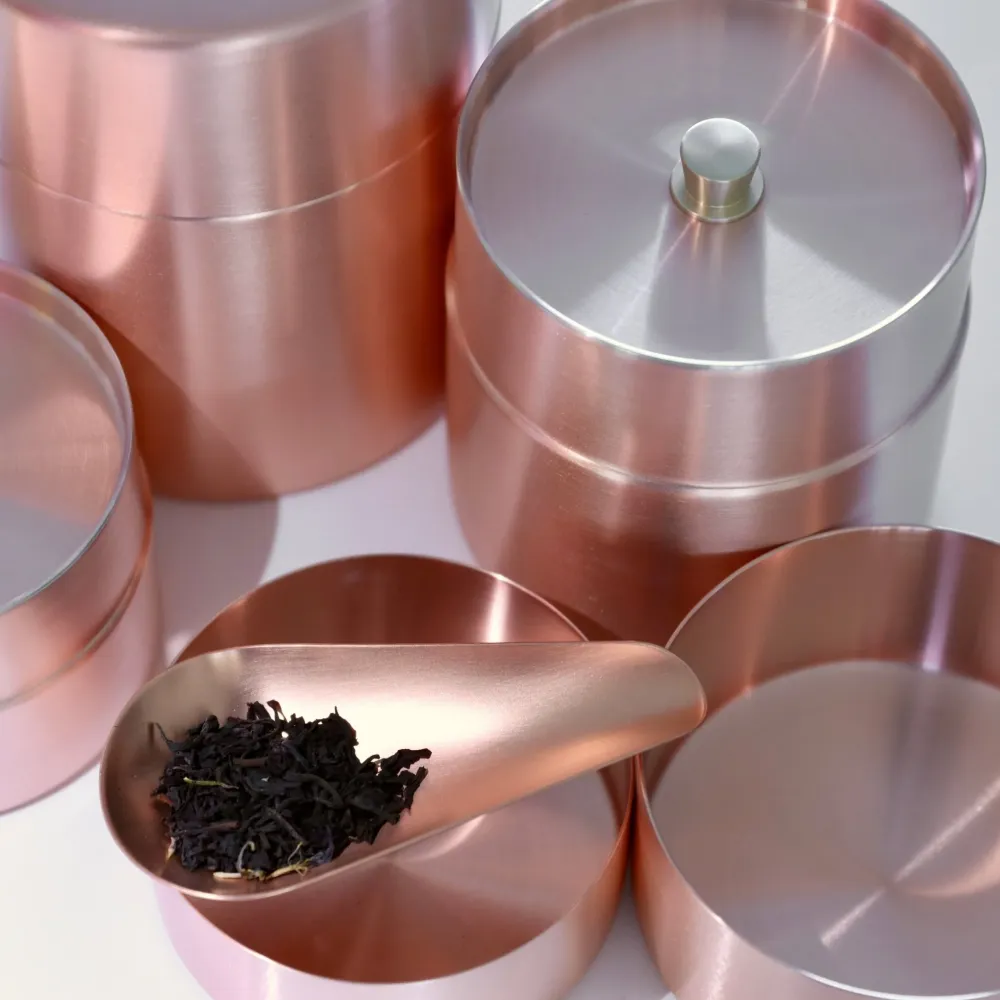 Te- eller kaffedåser i kobber. Vælg mellem 3 størrelser. Shinko