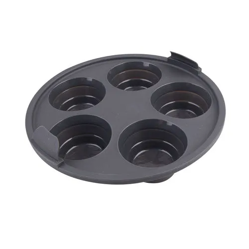 Silikone Round Air Fryer 5-Cup Muffin Pan 22cm (kul)